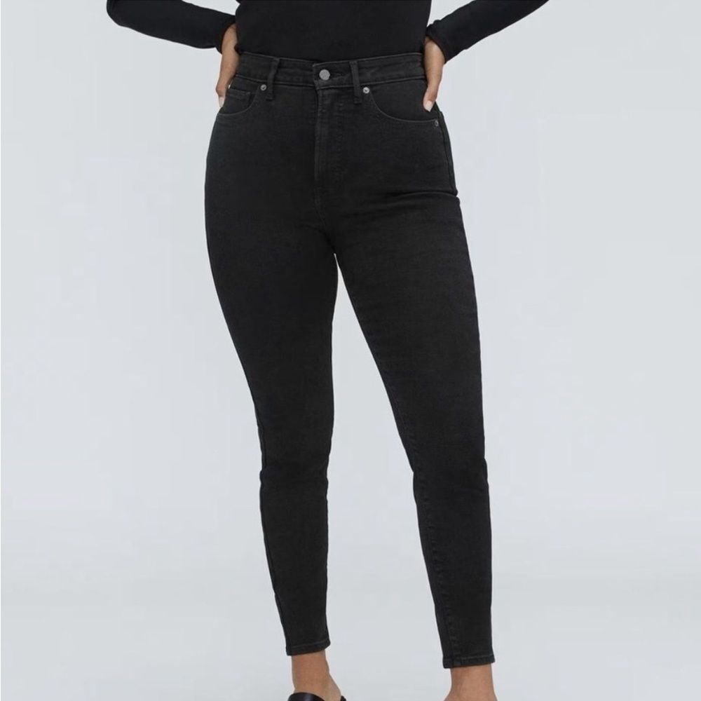 Everlane The Curvy Authentic Stretch High Rise Skinny Crop Jeans Black Size 29